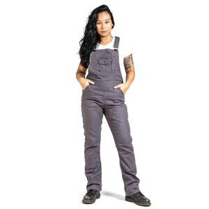 Dovetail Workwear Freshley Overalls in Grey Canvas